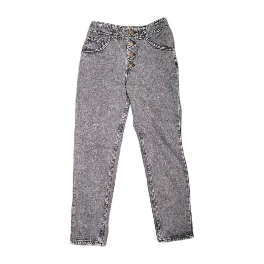 Vintage Guess By Georges Marciano High Waist Taper Mom Jean 28 80s Blk Acid Wash